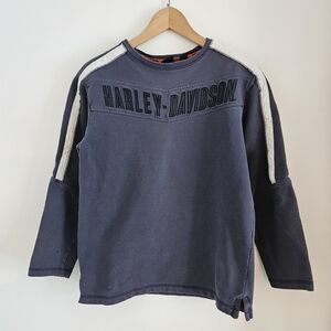 Harley-Davidson Dark Blue Sweatshirt Mens Small Long Sleeve Crewneck Y2K